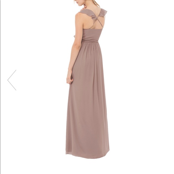 Taupe Bisque Mauve bridesmaids wrap dress - Picture 2 of 6